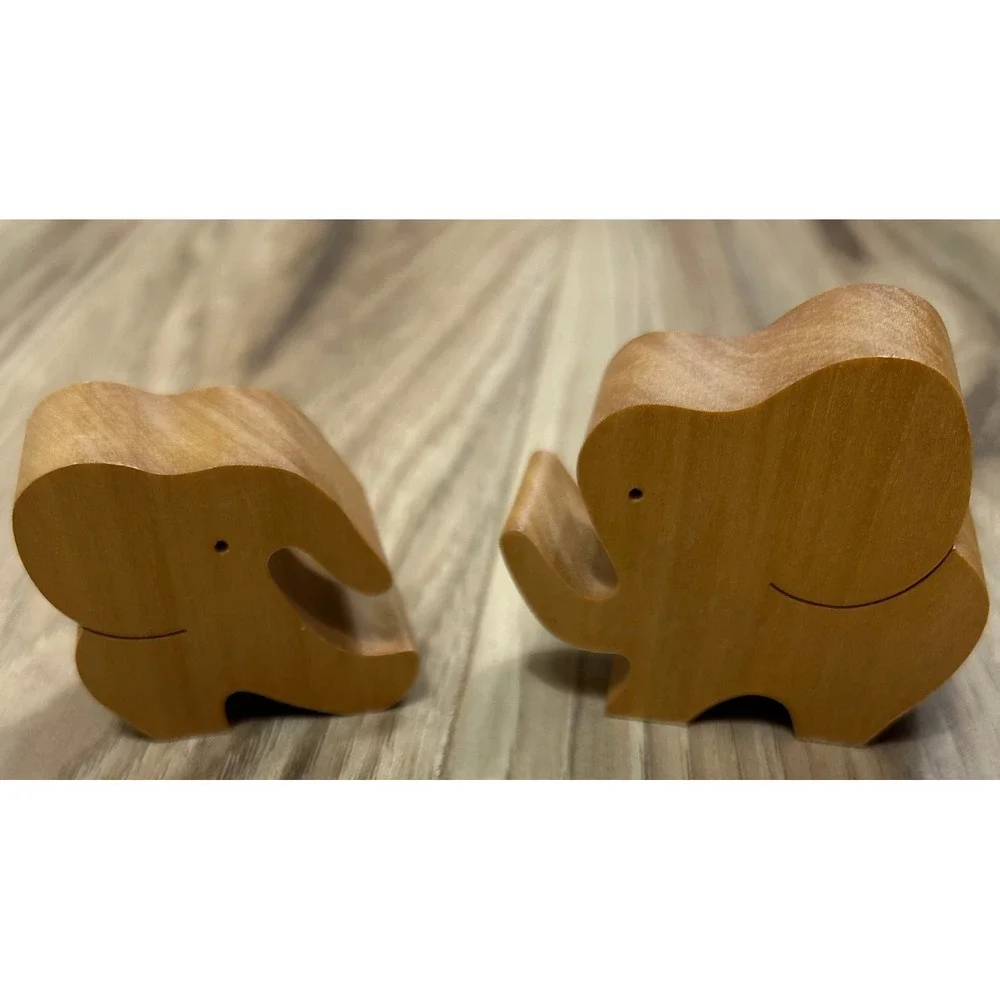 VTG Naef Wooden Elephant Pair Puzzle Toy Swiss Made Interlocking Figure RARE HTF